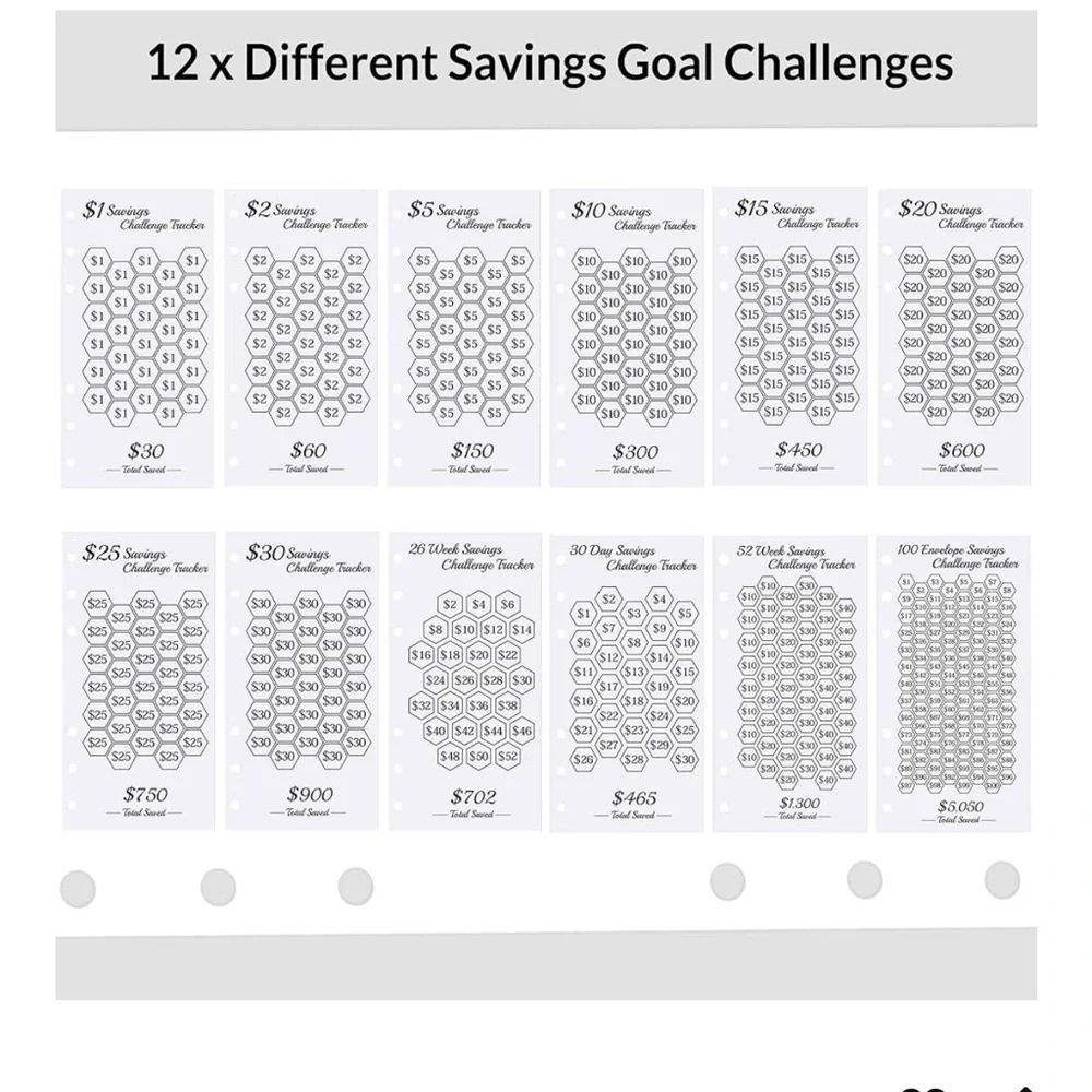 Green Money Saving Challenge Binder
